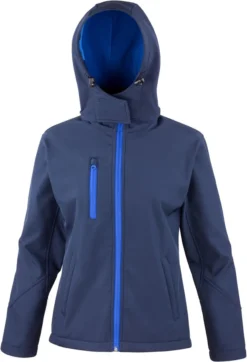Damen 3-Lagen Softshell Kapuzenjacke